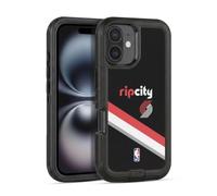 Head Case Designs Officially Licensed NBA Black Design Portland Trail Blazers Logo Ultra-Armoured Shockproof Case [Military Grade Protection] Compatible With Apple iPhone 16