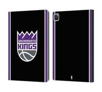 Head Case Designs Officially Licensed NBA Black Design Sacramento Kings Logo Leather Wallet Case Compatible With Apple iPad Pro 12.9 2020/2021/2022