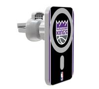 Head Case Designs Officially Licensed NBA Black Design Sacramento Kings Logo Magnetic Car Mount with Wireless Charger 15W Fast Charging Compatible with MagSafe iPhone and Android Qi Devices (White)