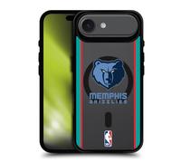 Head Case Designs Officially Licensed NBA Black Design Text Memphis Grizzlies Logo Black Shockproof Bumper Case [Military Grade] Compatible with Apple iPhone 17 Air and Compatible with MagSafe