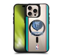 Head Case Designs Officially Licensed NBA Black Design Text Memphis Grizzlies Logo Black Shockproof Bumper Case [Military Grade] Compatible with Apple iPhone 16 Pro Max and Compatible with MagSafe