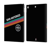Head Case Designs Officially Licensed NBA Black Fiesta Design San Antonio Spurs Logo Leather Wallet Case Compatible With Apple iPad 10.2 2019/2020/2021