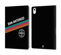 Head Case Designs Officially Licensed NBA Black Fiesta Design San Antonio Spurs Logo Leather Wallet Case Compatible With Apple iPad Air 11 2020/2022/2024/2025