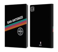 Head Case Designs Officially Licensed NBA Black Fiesta Design San Antonio Spurs Logo Leather Wallet Case Compatible With Apple iPad Pro 11 M4/M5 2024/2025