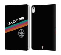 Head Case Designs Officially Licensed NBA Black Fiesta Design San Antonio Spurs Logo Leather Wallet Case Compatible With Apple iPad 10.9 2022/2025