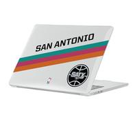 Head Case Designs Officially Licensed NBA Black Fiesta Design Text San Antonio Spurs Logo Clear Glitter Crystal Armour Laptop Case compatible with MacBook Air 13.6" A2681/A3113/A3240 2022/2024/2025