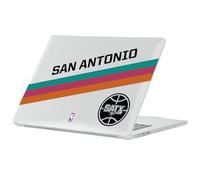 Head Case Designs Officially Licensed NBA Black Fiesta Design Text San Antonio Spurs Logo Clear Hard Crystal Armour Laptop Case Compatible with MacBook Air 13.6" A2681/A3113/A3240 2022/2024/2025