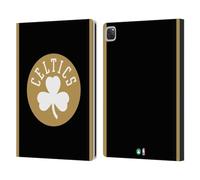 Head Case Designs Officially Licensed NBA Black Gold Design Boston Celtics Logo Leather Wallet Case Compatible With Apple iPad Pro 12.9 2020/2021/2022