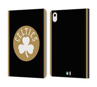 Head Case Designs Officially Licensed NBA Black Gold Design Boston Celtics Logo Leather Wallet Case Compatible With Apple iPad Air 11 2020/2022/2024/2025