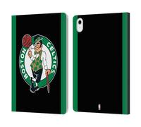 Head Case Designs Officially Licensed NBA Black Green Design Boston Celtics Logo Leather Wallet Case Compatible With Apple iPad Air 11 2020/2022/2024/2025