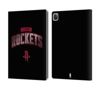 Head Case Designs Officially Licensed NBA Black Houston Rockets Logo Leather Wallet Case Compatible With Apple iPad Pro 12.9 2020/2021/2022