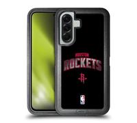 Head Case Designs Officially Licensed NBA Black Houston Rockets Logo Ultra-Armoured Shockproof Case [Military Grade Protection] Compatible With Samsung Galaxy A56 5G