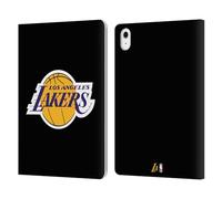 Head Case Designs Officially Licensed NBA Black Los Angeles Lakers Logo Leather Wallet Case Compatible With Apple iPad Air 11 2020/2022/2024/2025