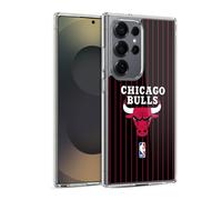 Head Case Designs Officially Licensed NBA Black Pinstripe Design Chicago Bulls Logo Gel Case [Military Grade Protection] Compatible with Samsung Galaxy S25 Ultra and Compatible with MagSafe