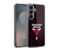 Head Case Designs Officially Licensed NBA Black Pinstripe Design Chicago Bulls Logo Gel Case [Military Grade Protection] Compatible with Samsung Galaxy S25 and Compatible with MagSafe