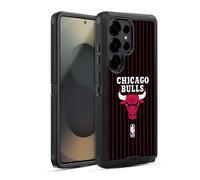 Head Case Designs Officially Licensed NBA Black Pinstripe Design Chicago Bulls Logo Ultra-Armoured Shockproof Case [Military Grade Protection] Compatible With Samsung Galaxy S25 Ultra