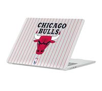Head Case Designs Officially Licensed NBA Black Pinstripe Text Chicago Bulls Logo Clear Glitter Hard Crystal Armour Laptop Case compatible with MacBook Air 13.6" A2681/A3113/A3240 2022/2024/2025