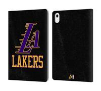 Head Case Designs Officially Licensed NBA Black & Purple Design Los Angeles Lakers Logo Leather Wallet Case Compatible With Apple iPad Air 11 2020/2022/2024/2025