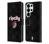Head Case Designs Officially Licensed NBA Black Rip City Design Portland Trail Blazers Logo Leather Wallet Case Compatible With Samsung Galaxy S26 Ultra