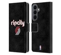 Head Case Designs Officially Licensed NBA Black Rip City Design Portland Trail Blazers Logo Leather Wallet Case Compatible With Samsung Galaxy S26 Plus