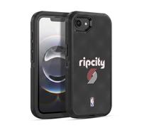 Head Case Designs Officially Licensed NBA Black Rip City Design Portland Trail Blazers Logo Ultra-Armoured Shockproof Case [Military Grade Protection] Compatible With Apple iPhone 16e / iPhone 17e