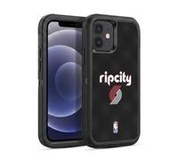 Head Case Designs Officially Licensed NBA Black Rip City Design Portland Trail Blazers Logo Ultra-Armoured Shockproof Case [Military Grade Protection] Compatible With Apple iPhone 12 / iPhone 12 Pro
