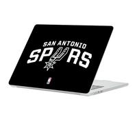 Head Case Designs Officially Licensed NBA Black San Antonio Spurs Logo Clear Hard Crystal Armour Laptop Case Compatible with MacBook Air 13.6" A2681/A3113/A3240 2022/2024/2025