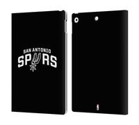 Head Case Designs Officially Licensed NBA Black San Antonio Spurs Logo Leather Wallet Case Compatible With Apple iPad 10.2 2019/2020/2021