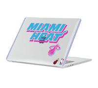 Head Case Designs Officially Licensed NBA Black Vice Design Text Miami Heat Logo Clear Hard Crystal Armour Laptop Case Compatible with MacBook Air 13.6" A2681/A3113/A3240 2022/2024/2025