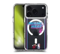 Head Case Designs Officially Licensed NBA Black Vice Design Text Miami Heat Logo Shockproof Bumper Case [Military Grade Protection] Compatible with Apple iPhone 17 Pro and Compatible with MagSafe
