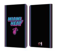 Head Case Designs Officially Licensed NBA Black Vice Nights Design Miami Heat Logo Leather Wallet Case Compatible With Kindle Paperwhite 1/2 / 3