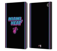 Head Case Designs Officially Licensed NBA Black Vice Nights Design Miami Heat Logo Leather Wallet Case Compatible With Amazon Fire Max 11 2023