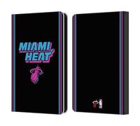 Head Case Designs Officially Licensed NBA Black Vice Nights Design Miami Heat Logo Leather Wallet Case Compatible With Amazon Kindle 11th Gen (2024)