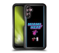 Head Case Designs Officially Licensed NBA Black Vice Nights Design Miami Heat Logo Ultra-Armoured Shockproof Case [Military Grade Protection] Compatible With Samsung Galaxy A14 5G