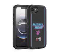 Head Case Designs Officially Licensed NBA Black Vice Nights Design Miami Heat Logo Ultra-Armoured Shockproof Case [Military Grade Protection] Compatible With Apple iPhone 16e / iPhone 17e