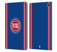 Head Case Designs Officially Licensed NBA Blue Design Detroit Pistons Logo Leather Wallet Case Compatible With Amazon Fire Max 11 2023