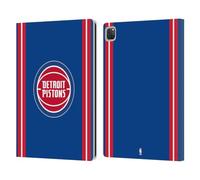 Head Case Designs Officially Licensed NBA Blue Design Detroit Pistons Logo Leather Wallet Case Compatible With Apple iPad Pro 12.9 2020/2021/2022