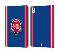 Head Case Designs Officially Licensed NBA Blue Design Detroit Pistons Logo Leather Wallet Case Compatible With Apple iPad Air 11 2020/2022/2024/2025