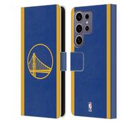 Head Case Designs Officially Licensed NBA Blue Design Golden State Warriors Logo Leather Wallet Case Compatible with Samsung Galaxy S25 Ultra