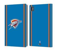 Head Case Designs Officially Licensed NBA Blue Design Oklahoma City Thunder Logo Leather Wallet Case Compatible With Apple iPad Pro 11 M4/M5 2024/2025