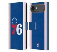 Head Case Designs Officially Licensed NBA Blue Design Philadelphia 76ers Logo Leather Wallet Case Compatible With Apple iPhone 17 Air
