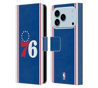 Head Case Designs Officially Licensed NBA Blue Design Philadelphia 76ers Logo Leather Wallet Case Compatible With Apple iPhone 17 Pro
