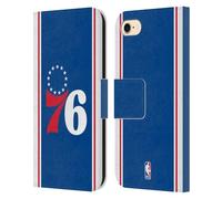 Head Case Designs Officially Licensed NBA Blue Design Philadelphia 76ers Logo Leather Wallet Case Compatible With Apple iPhone 7/8 / SE 2020 & 2022