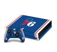Head Case Designs Officially Licensed NBA Blue Design Philadelphia 76ers Logo Vinyl Sticker Gaming Skin Decal Cover Compatible With Xbox One X Console and Controller Bundle