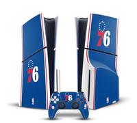 Head Case Designs Officially Licensed NBA Blue Design Philadelphia 76ers Logo Vinyl Sticker Gaming Skin Decal Compatible With Sony PlayStation 5 PS5 Slim Disc Edition Console & DualSense Controller