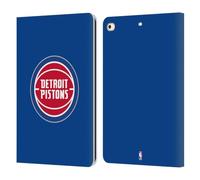 Head Case Designs Officially Licensed NBA Blue Detroit Pistons Logo Leather Wallet Case Compatible With Apple iPad 9.7 2017 / iPad 9.7 2018