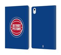Head Case Designs Officially Licensed NBA Blue Detroit Pistons Logo Leather Wallet Case Compatible With Apple iPad Air 11 2020/2022/2024/2025