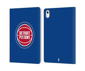 Head Case Designs Officially Licensed NBA Blue Detroit Pistons Logo Leather Wallet Case Compatible With Apple iPad Air 11 2020/2022/2024/2025
