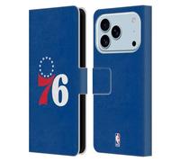 Head Case Designs Officially Licensed NBA Blue Philadelphia 76ers Logo Leather Wallet Case Compatible With Apple iPhone 17 Pro