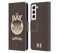 Head Case Designs Officially Licensed NBA Brown Design Golden State Warriors Logo Leather Wallet Case Compatible With Samsung Galaxy S22 5G